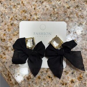 Black Bow Earrings